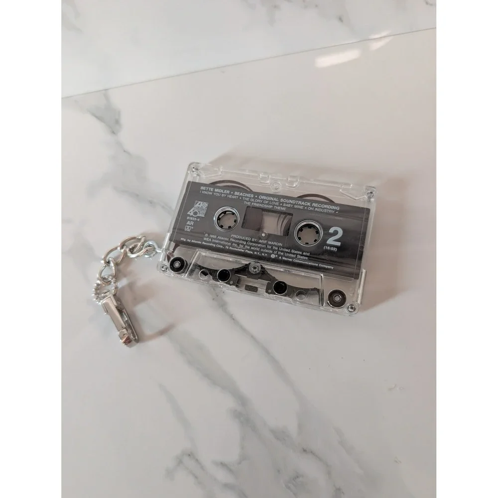 Bette Midler Beaches Soundtrack Upcycled Cassette Tape Purse Charm Bag Accessory